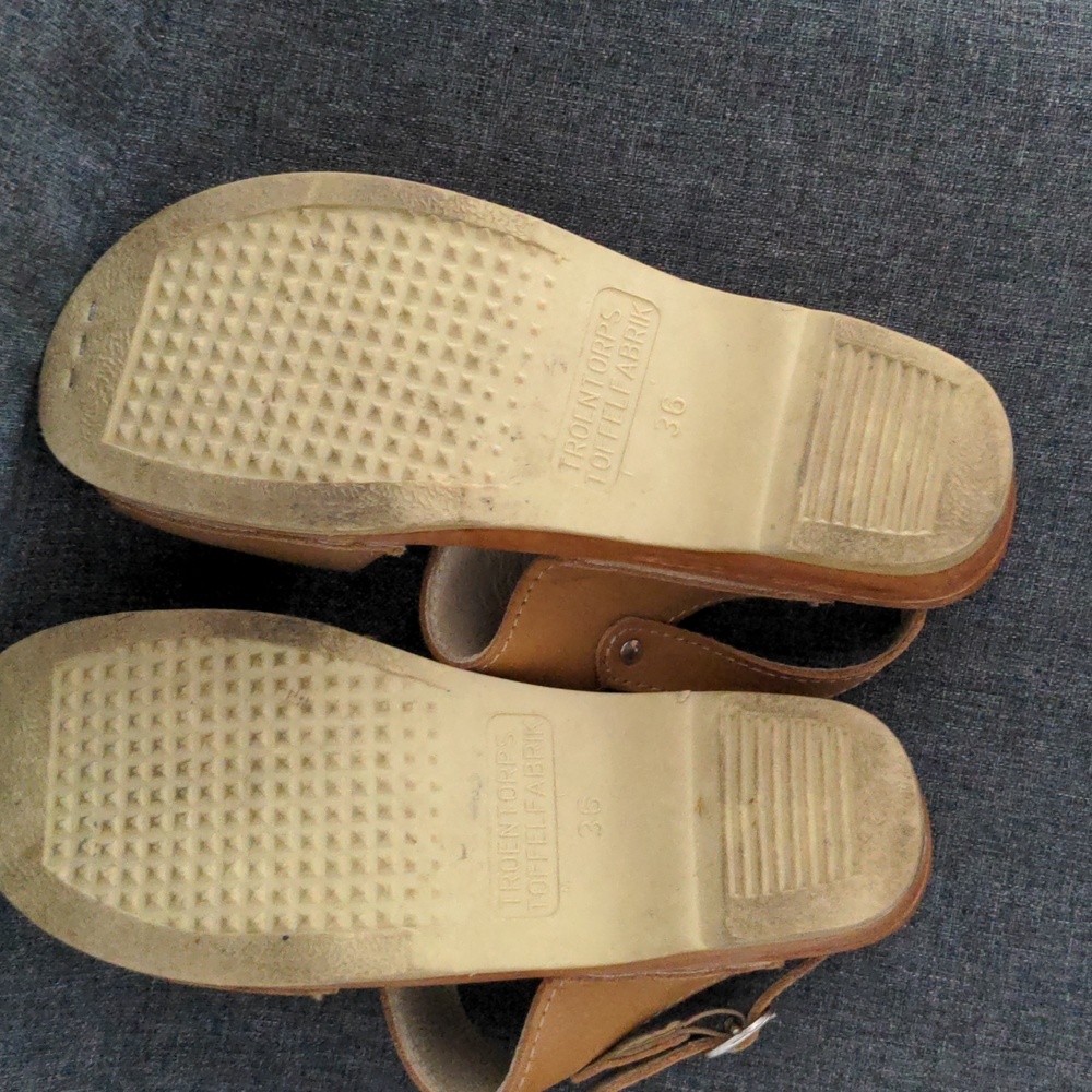 Troentorp Ingrid Tan Leather Clog Sandal 36 - Picture 7 of 8